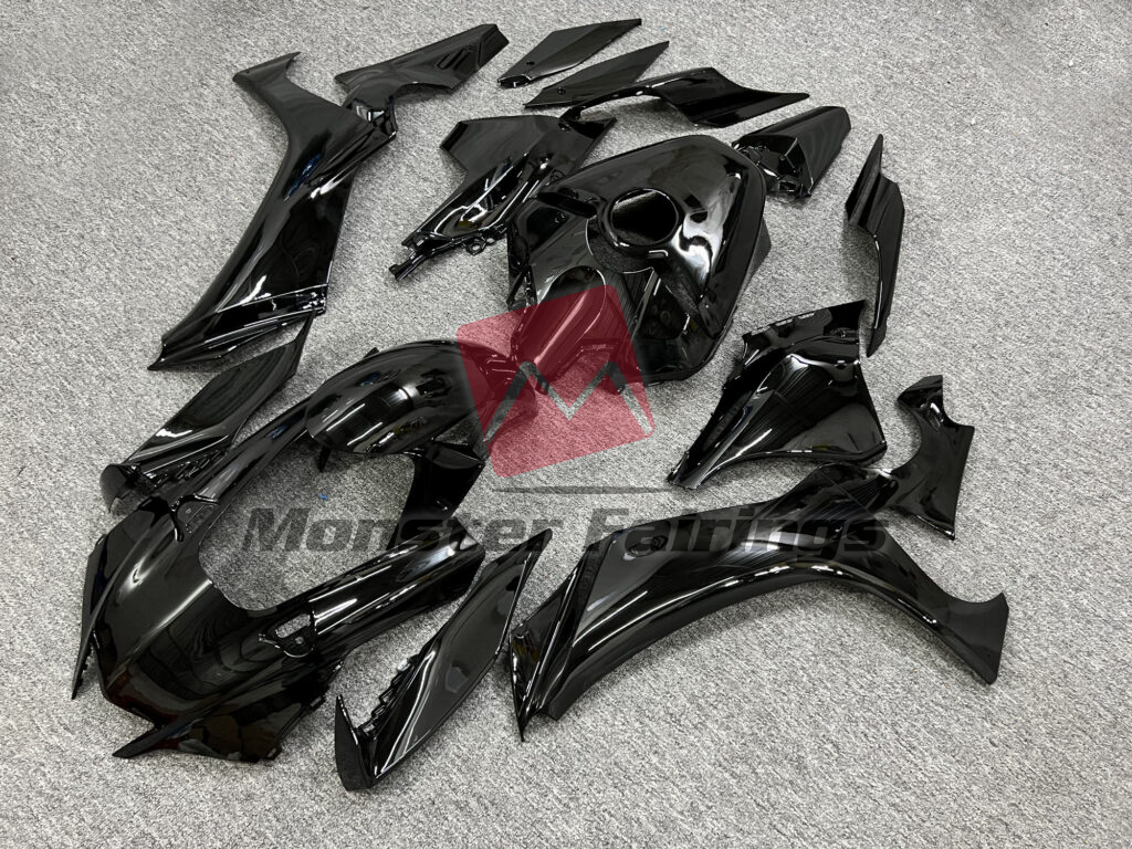 Yamaha R1 custom ABS fairings 2020 - 2025 in Gloss Black - durable replacement kit, Monster Fairings