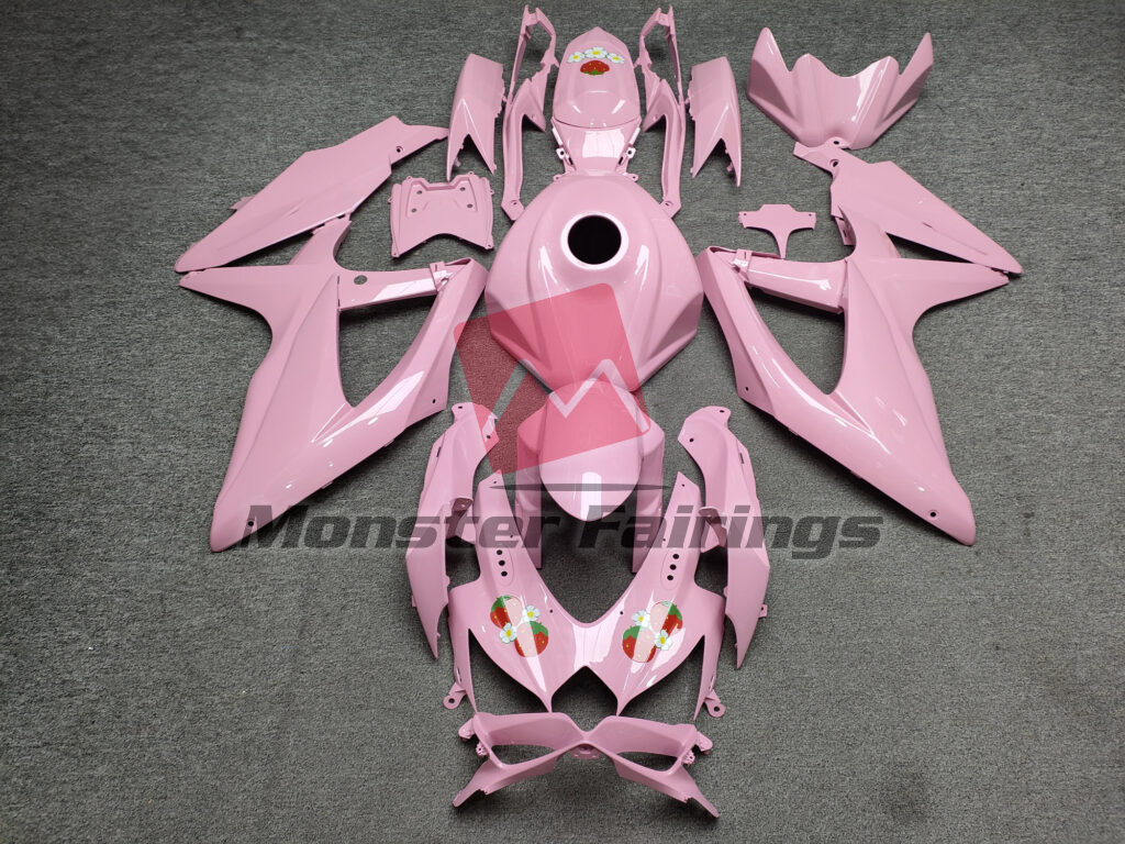 Suzuki GSXR 600 - 750 2008 - 2010 Gloss Pink ABS fairings - custom motorcycle bodywork kit by Monster Fairings