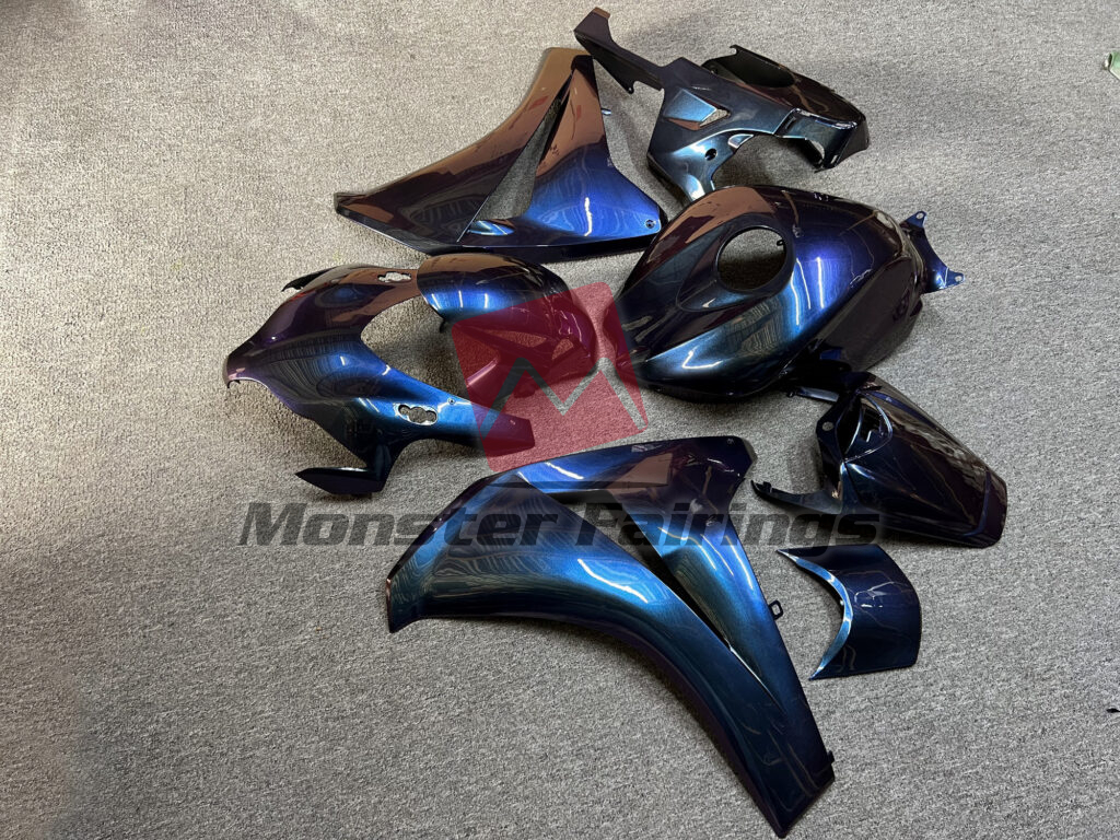 2008 - 2011 Honda CBR1000RR Gloss Blue & Purple Iridescent fairing set - ABS injection, custom painted by Monster Fairings