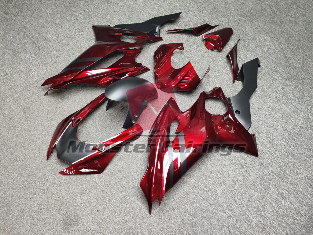 2017 - 2022 Yamaha R6 Gloss Candy Red & Matte Black fairing set - ABS injection, custom painted by Monster Fairings