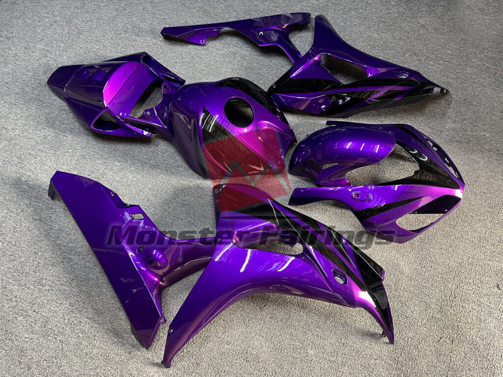 Honda CBR1000RR custom ABS fairings 2006 - 2007 in Gloss Purple With Black - durable replacement kit, Monster Fairings
