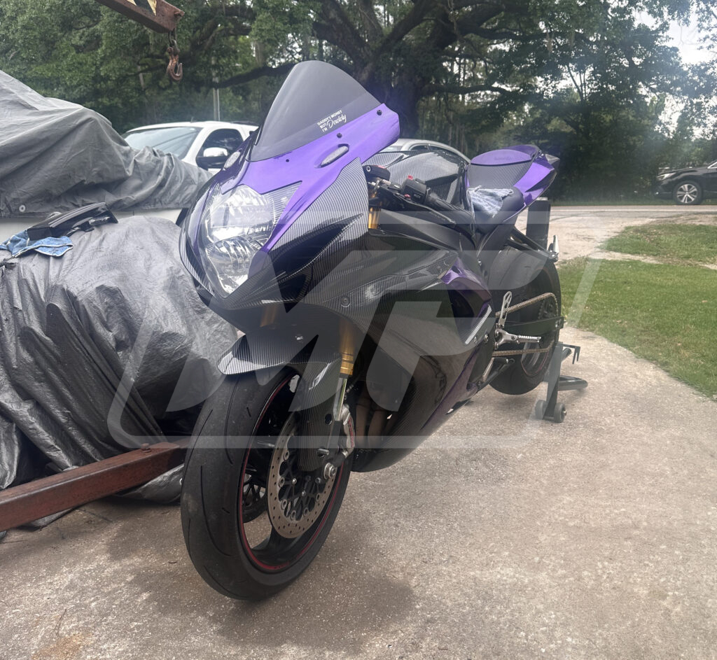Gloss Carbon Fiber Style With Purple ABS fairings for Suzuki GSXR 600 - 750 2011 - 2025 - premium OEM fit kit by Monster Fairings