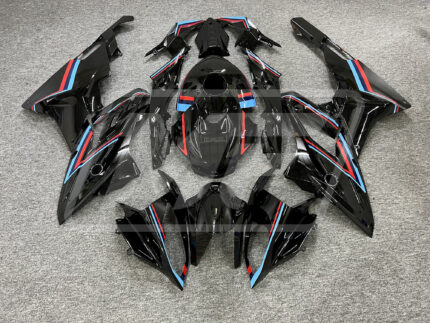 BMW S1000RR 2015-2016 Gloss Black With Blue & Red ABS Fairings | Monster Fairings