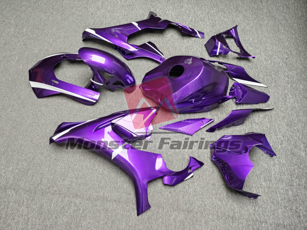 Monster Fairings ABS fairing kit for Yamaha R1 2015 - 2019 - Gloss Purple & White, precise OEM fit