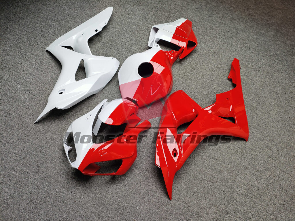 Honda CBR1000RR custom ABS fairings 2006 - 2007 in Gloss Pearl White & Red Split - durable replacement kit, Monster Fairings
