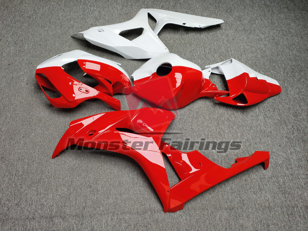 2006 - 2007 Honda CBR1000RR Gloss Pearl White & Red Split fairing set - ABS injection, custom painted by Monster Fairings