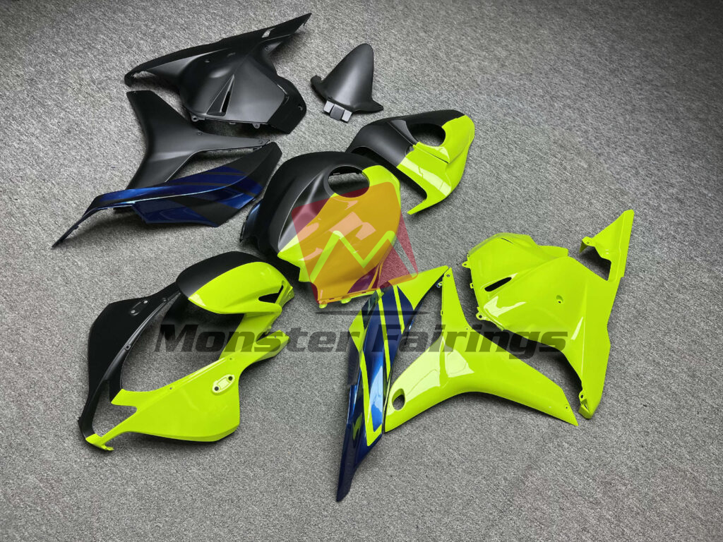 Gloss High Vis Yellow & Matte Black Split With Blue ABS fairings for Honda CBR600RR 2009 - 2012 - premium OEM fit kit by Monster Fairings