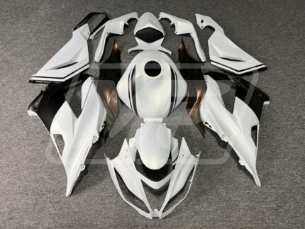 Kawasaki ZX6R 2013-2018 Matte Metallic White & Black With Gloss Bronze ABS Fairings | Monster Fairings