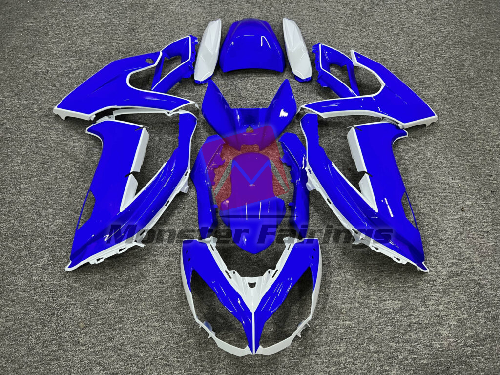 Kawasaki Ninja 650R 2012 - 2016 Gloss Blue & White ABS fairings - custom motorcycle bodywork kit by Monster Fairings