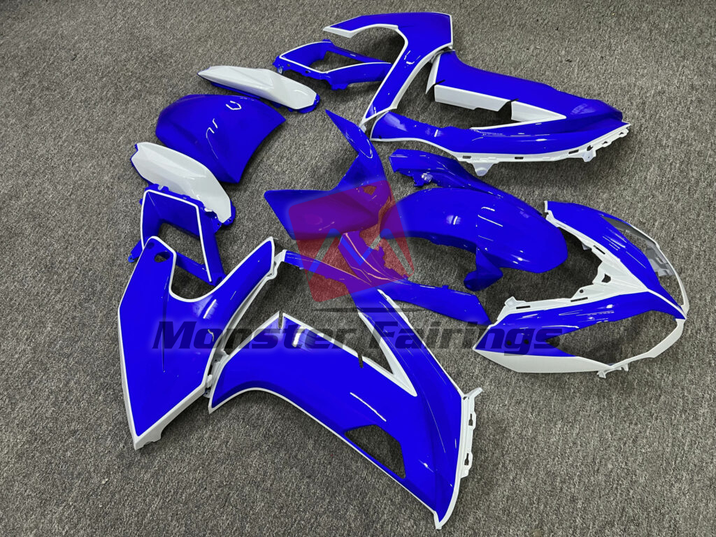 Gloss Blue & White ABS fairings for Kawasaki Ninja 650R 2012 - 2016 - premium OEM fit kit by Monster Fairings