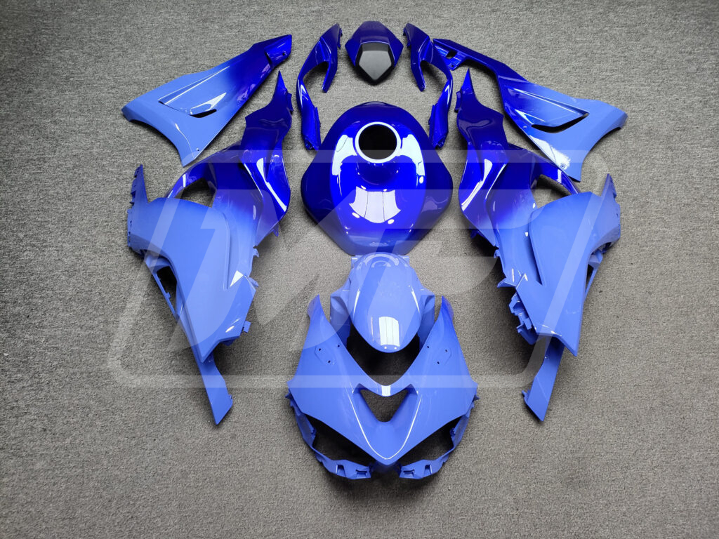 Kawasaki ZX6R 2024 - 2025 Gloss Blue Gradient ABS fairings - custom motorcycle bodywork kit by Monster Fairings
