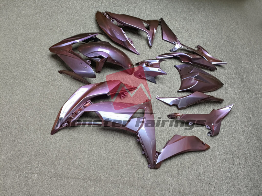 2017 - 2019 Kawasaki Ninja 650R Gloss Purple Gradient fairing set - ABS injection, custom painted by Monster Fairings