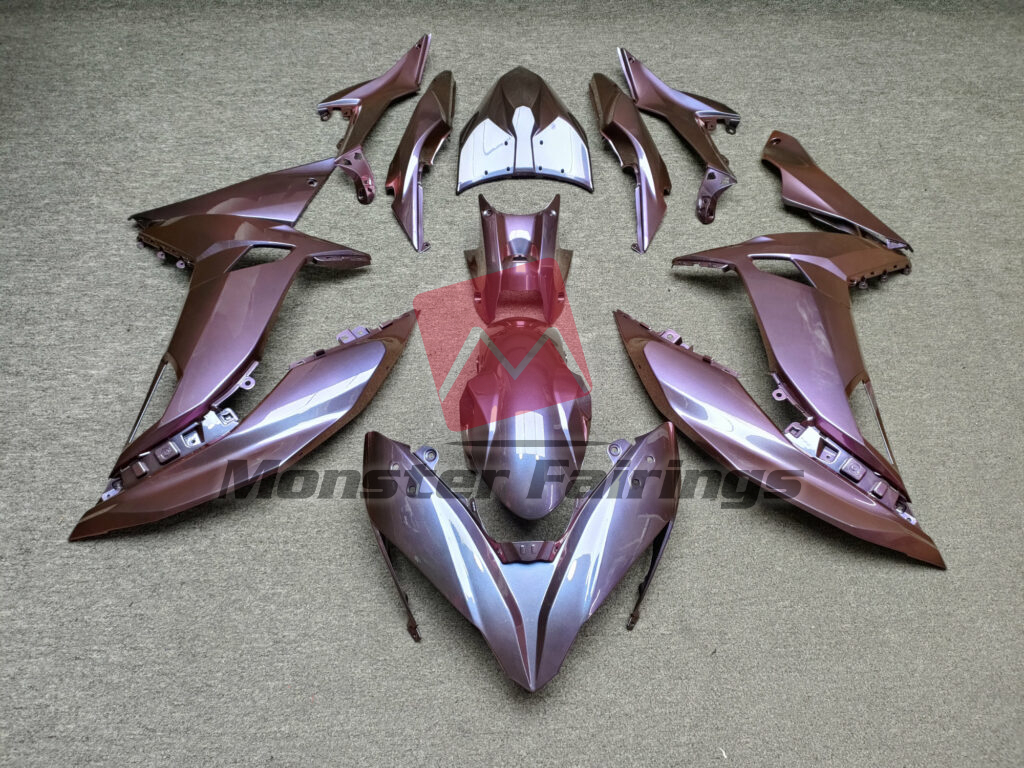 Kawasaki Ninja 650R 2017 - 2019 Gloss Purple Gradient ABS fairings - custom motorcycle bodywork kit by Monster Fairings