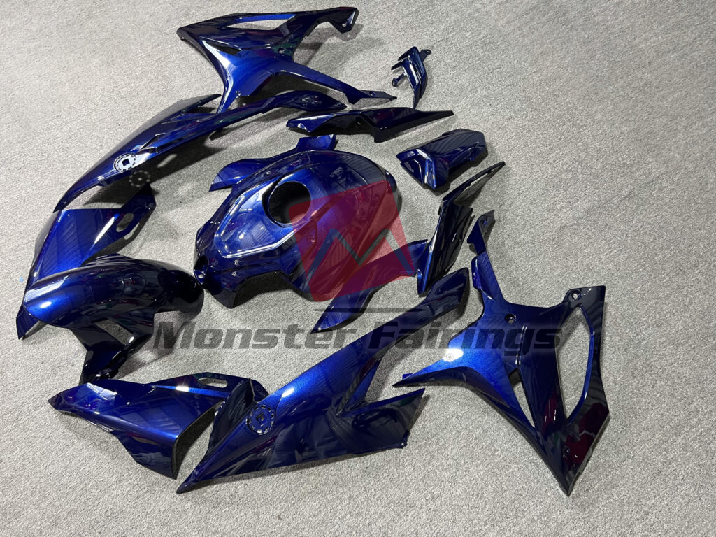 BMW S1000RR custom ABS fairings 2019 - 2022 in Gloss Dark Royal Blue - durable replacement kit, Monster Fairings