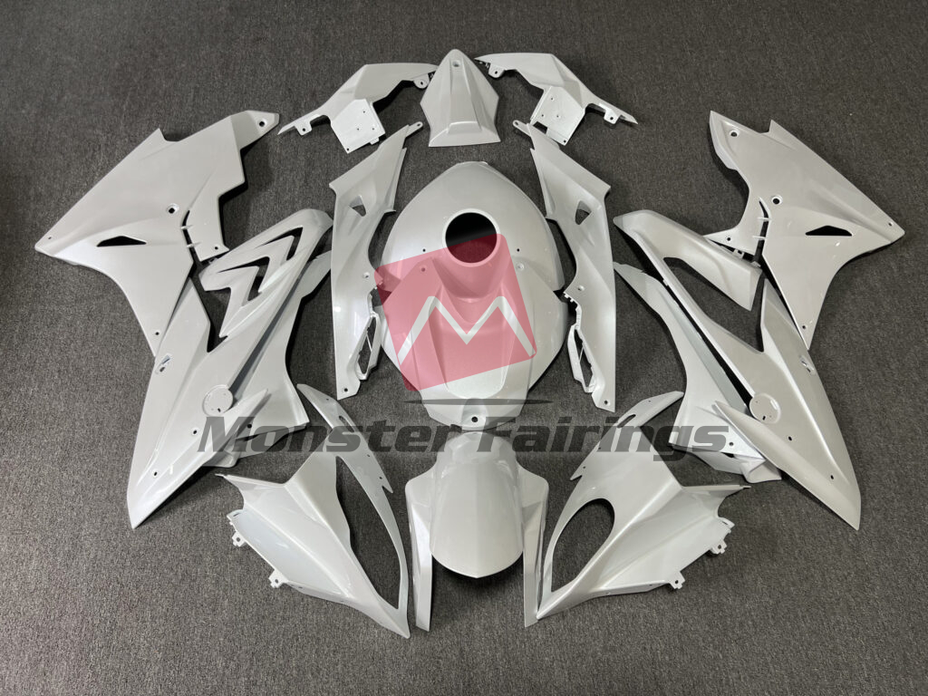 BMW S1000RR 2017 - 2018 Gloss Pearl White ABS fairings - custom motorcycle bodywork kit by Monster Fairings
