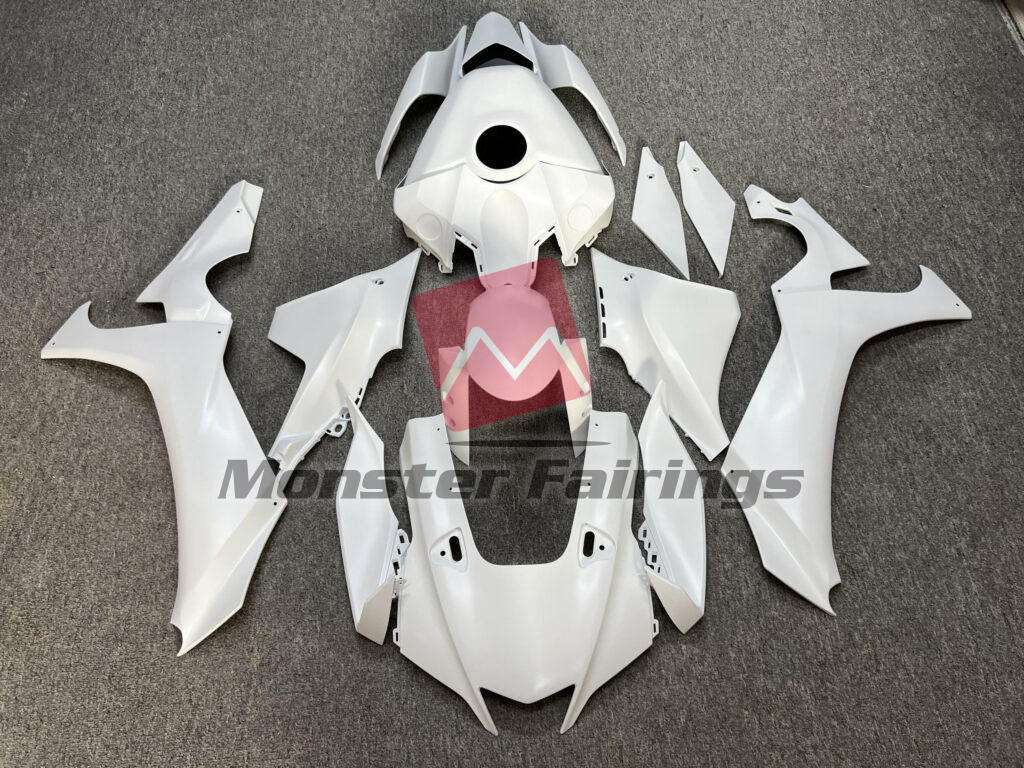 Yamaha R1 2020 - 2025 Matte White ABS fairings - custom motorcycle bodywork kit by Monster Fairings