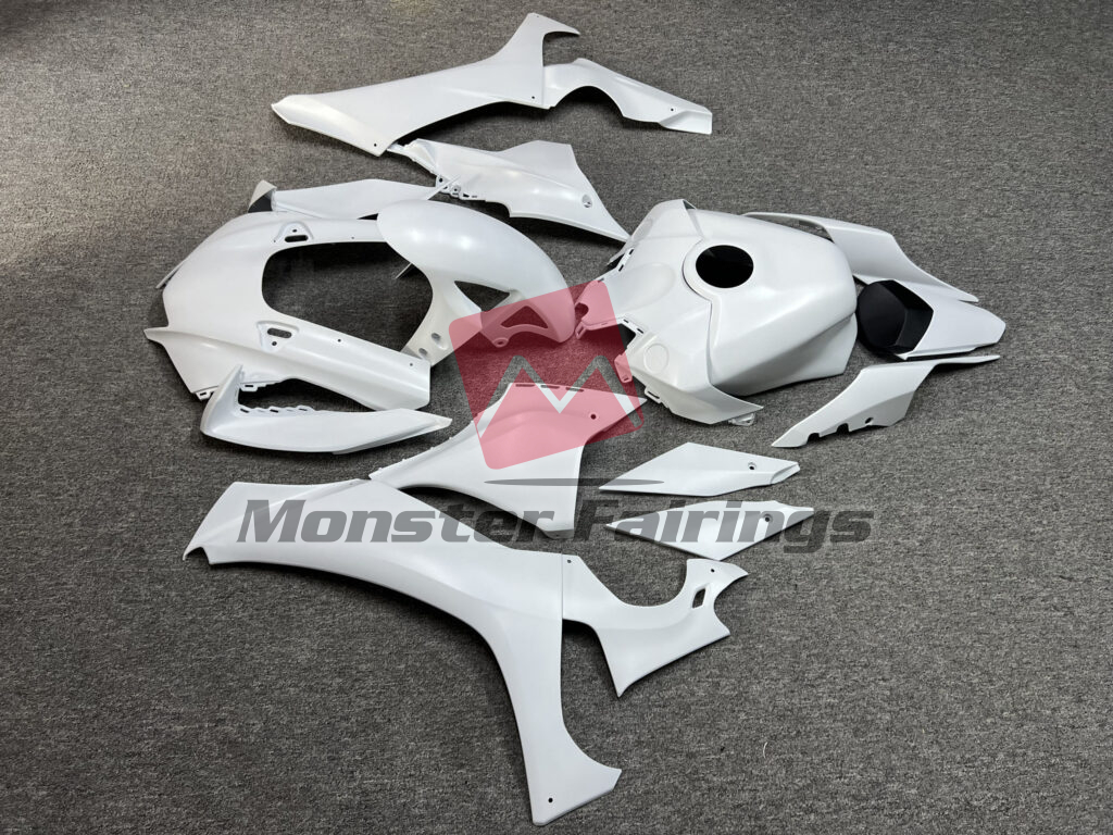 2020 - 2025 Yamaha R1 Matte White fairing set - ABS injection, custom painted by Monster Fairings
