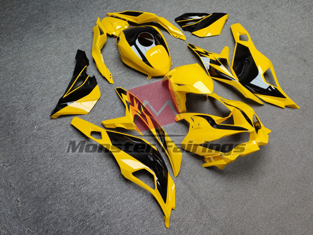 Kawasaki ZX - 4RR custom ABS fairings 2020 - 2024 in Gloss Yellow & Black - durable replacement kit, Monster Fairings
