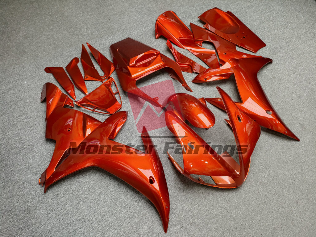 Yamaha R1 custom ABS fairings 2002 - 2003 in Gloss Candy Metallic Orange - durable replacement kit, Monster Fairings