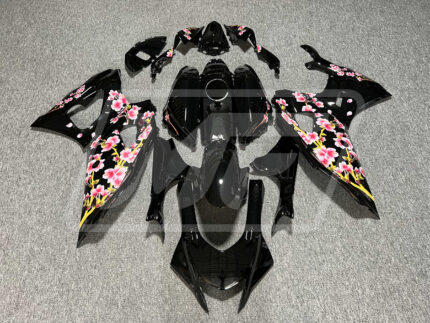 Yamaha R7 2021-2025 Gloss Black Cherry Blossom ABS Fairings | Monster Fairings