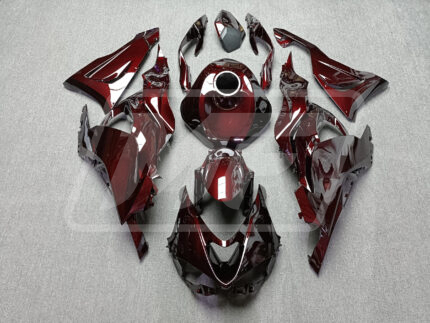 Kawasaki ZX6R 2024-2026 Gloss Maroon Red Carbon Fiber Style ABS Fairings | Monster Fairings
