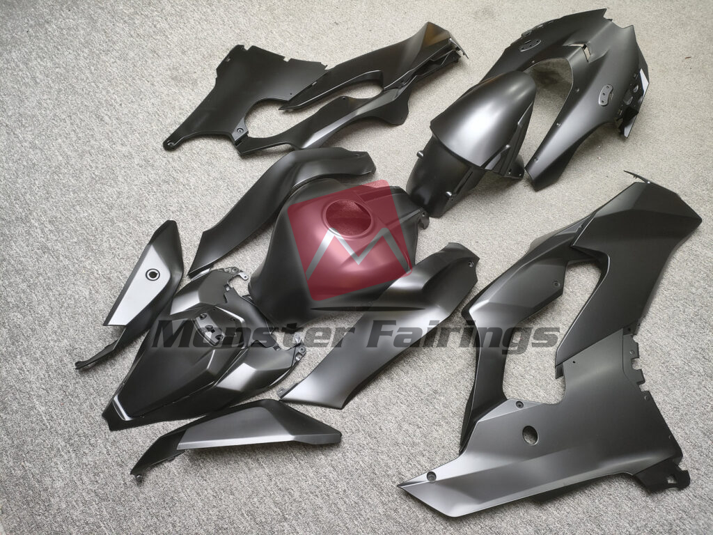 2021 - 2025 Kawasaki ZX10R Matte Black fairing set - ABS injection, custom painted by Monster Fairings