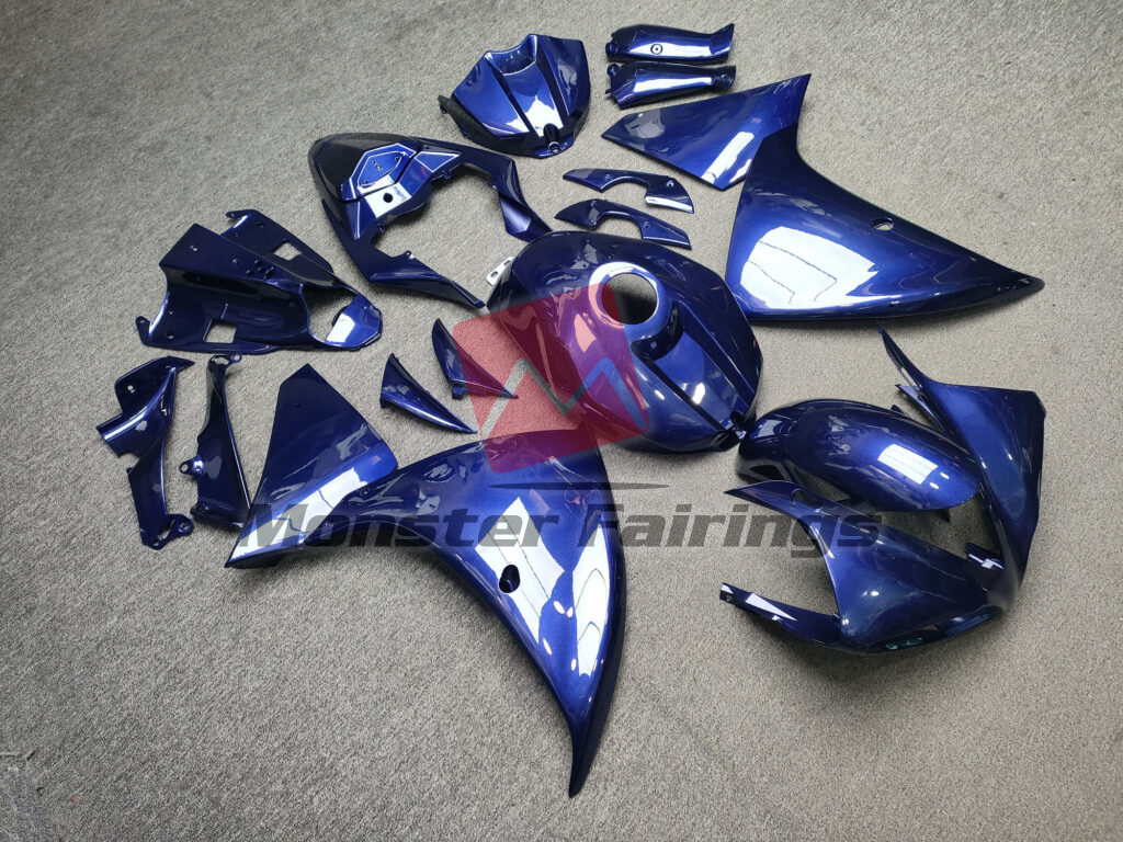 Yamaha R1 custom ABS fairings 2009 - 2011 in Gloss Dark Blue - durable replacement kit, Monster Fairings