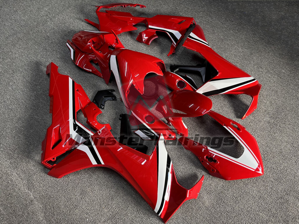 Gloss Red & Black With White ABS fairings for Honda CBR1000RR 2017 - 2025 - premium OEM fit kit by Monster Fairings