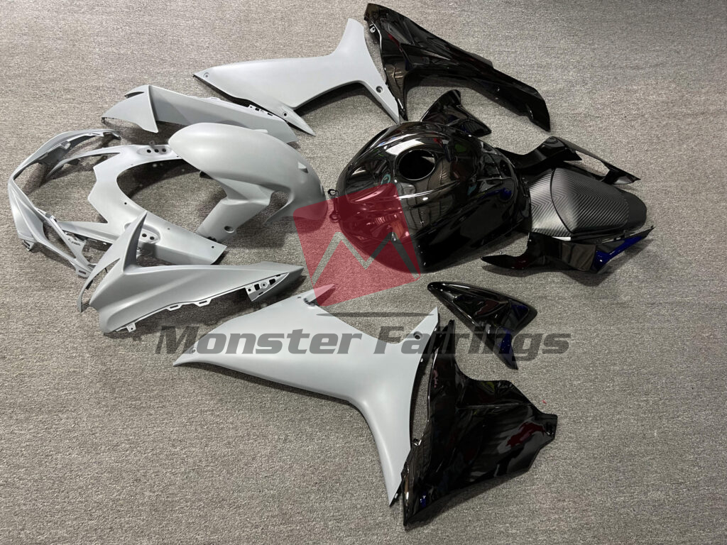 2011 - 2025 Suzuki GSXR 600 - 750 Gloss Black & Matte Gray fairing set - ABS injection, custom painted by Monster Fairings