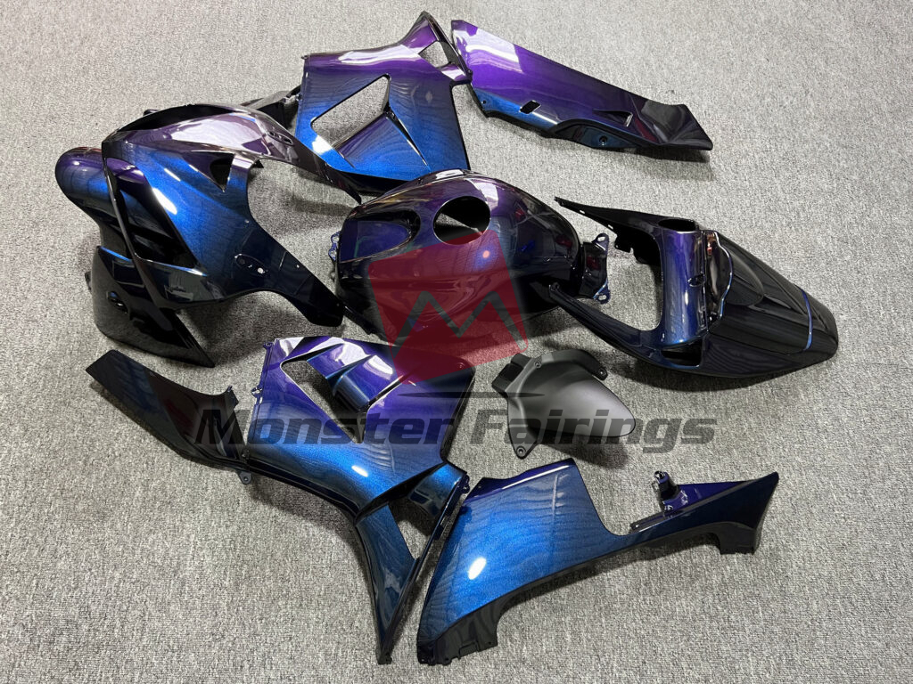 2005 - 2006 Honda CBR600RR Gloss Purple Gradient fairing set - ABS injection, custom painted by Monster Fairings