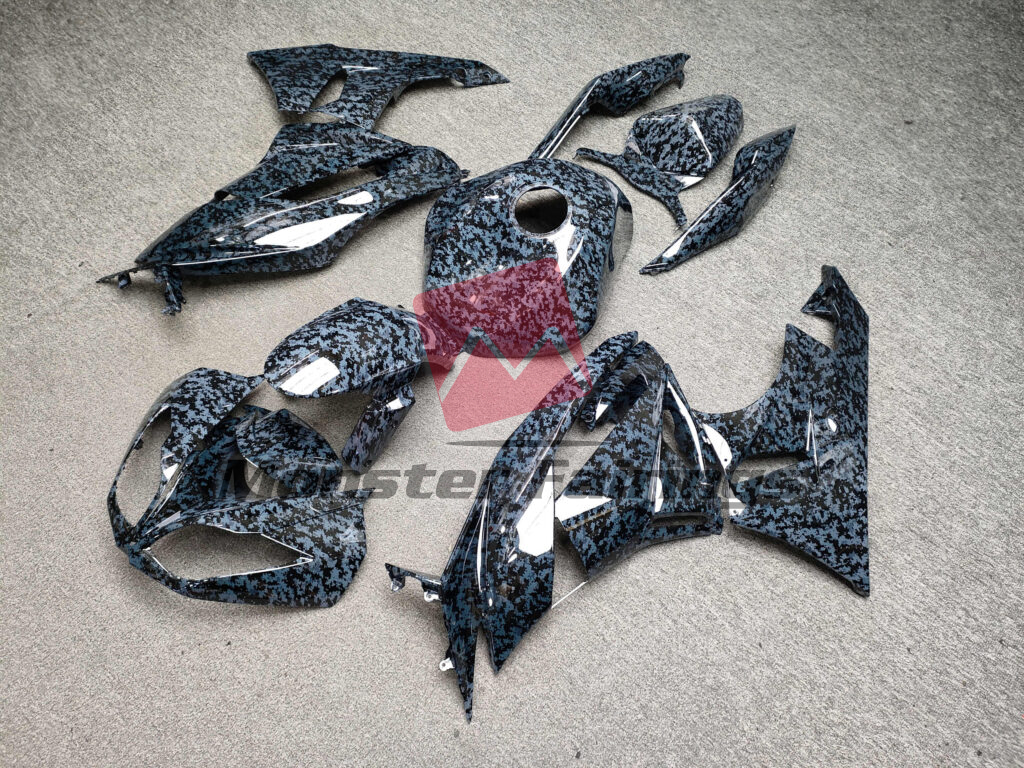 Gloss Dark Gray Digital Camo ABS fairings for Kawasaki ZX6R 2009 - 2012 - premium OEM fit kit by Monster Fairings