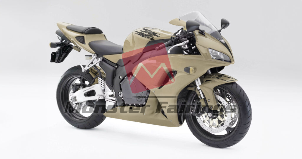 Honda CBR1000RR custom ABS fairings 2006 - 2007 in Gloss Desert Tan Patriotic - durable replacement kit, Monster Fairings
