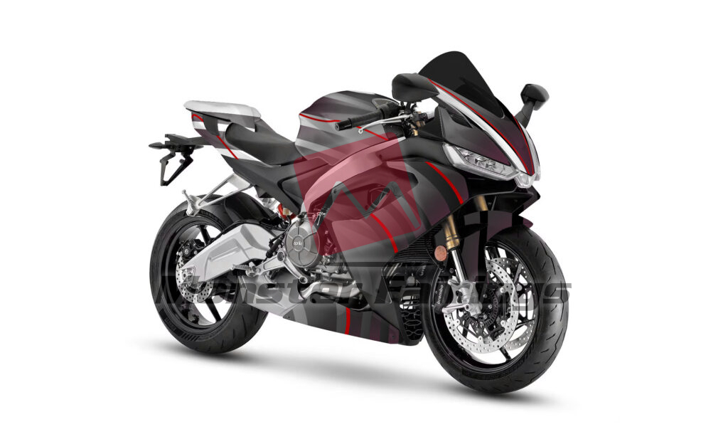 Gloss Gray & Red Gradient Pattern ABS fairings for Aprilia RS660 2020 - 2024 - premium OEM fit kit by Monster Fairings