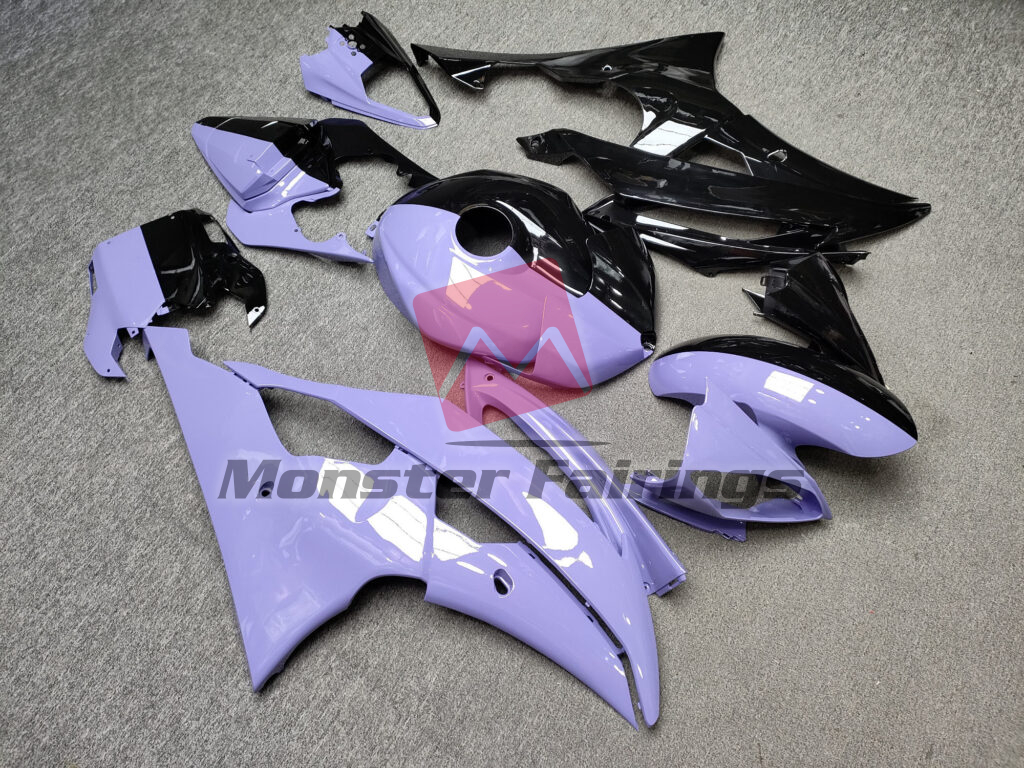 Yamaha R6 custom ABS fairings 2008 - 2016 in Gloss Light Purple & Black Split - durable replacement kit, Monster Fairings