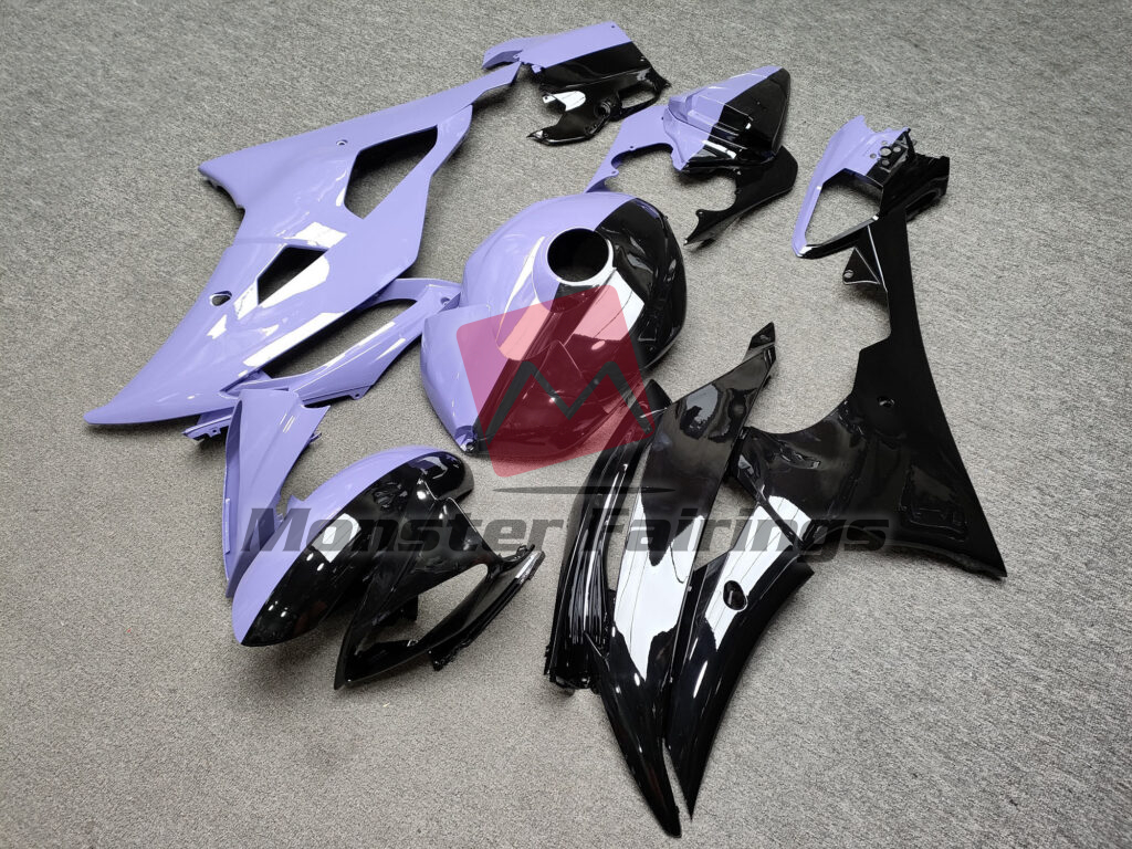 Gloss Light Purple & Black Split ABS fairings for Yamaha R6 2008 - 2016 - premium OEM fit kit by Monster Fairings