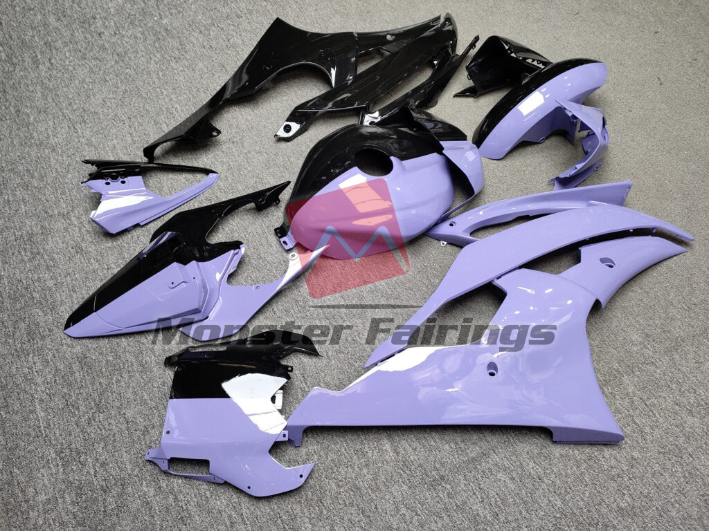 2008 - 2016 Yamaha R6 Gloss Light Purple & Black Split fairing set - ABS injection, custom painted by Monster Fairings