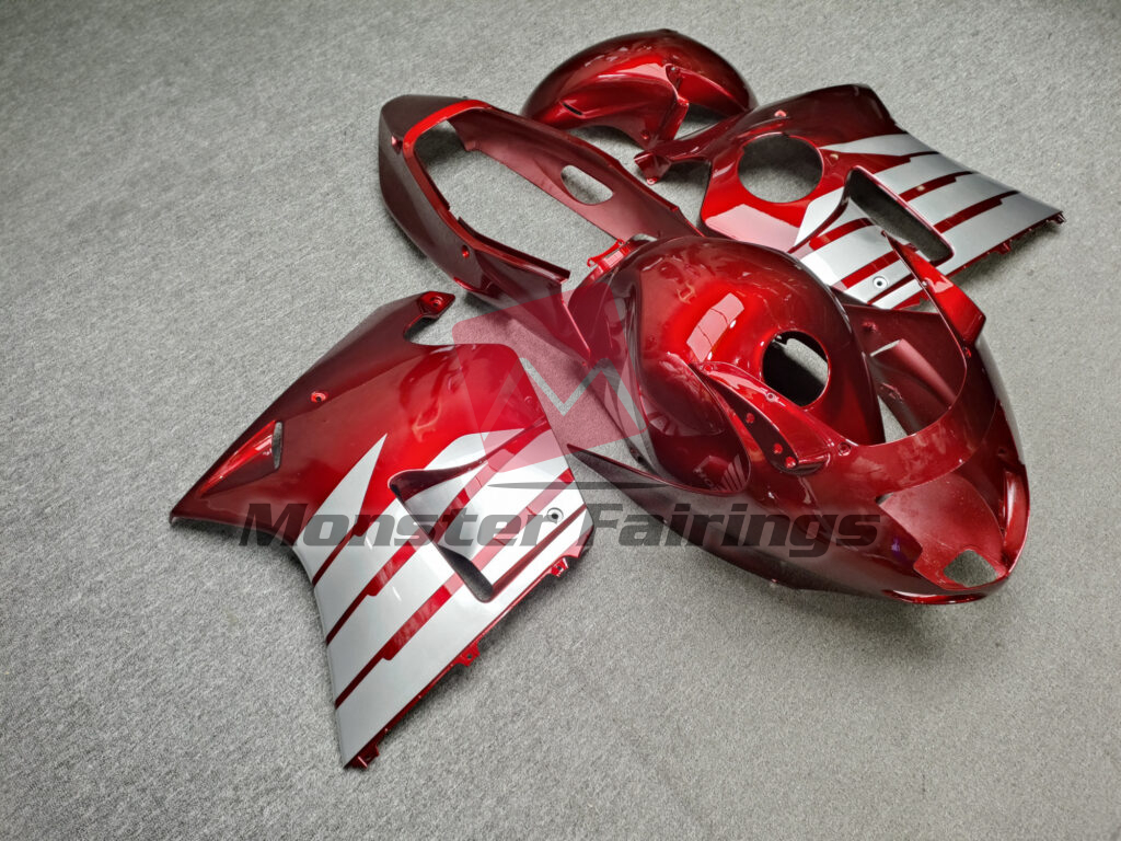 Gloss Deep Red With Silver ABS fairings for Honda CBR1100XX 1999 - 2007 - premium OEM fit kit by Monster Fairings