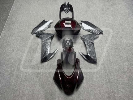 Aprilia RS660 2020-2024 Gloss Red & Black Forged Carbon Fiber Style ABS Fairings | Monster Fairings