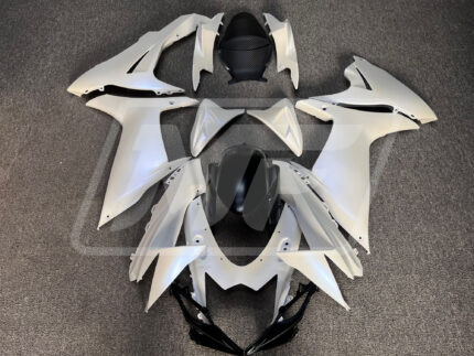 Suzuki GSXR 600-750 2011-2025 Gloss Pearl White With Gloss Black ABS Fairings | Monster Fairings