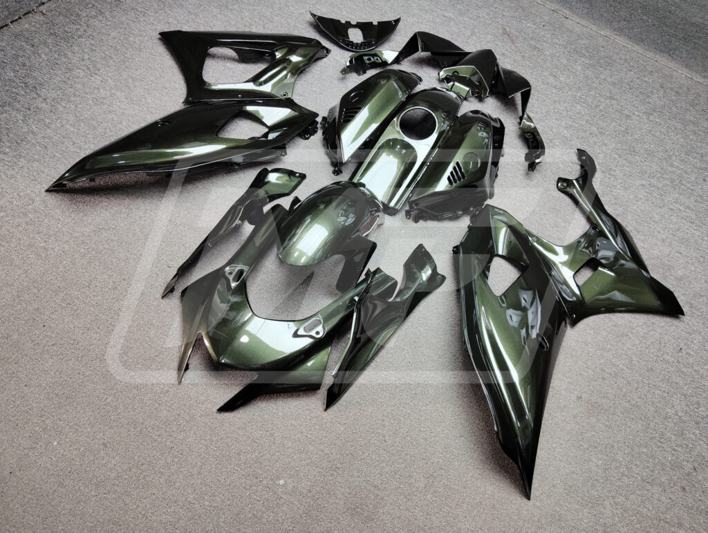 Gloss Olive Green ABS fairings for Yamaha R7 2021 - 2025 - premium OEM fit kit by Monster Fairings