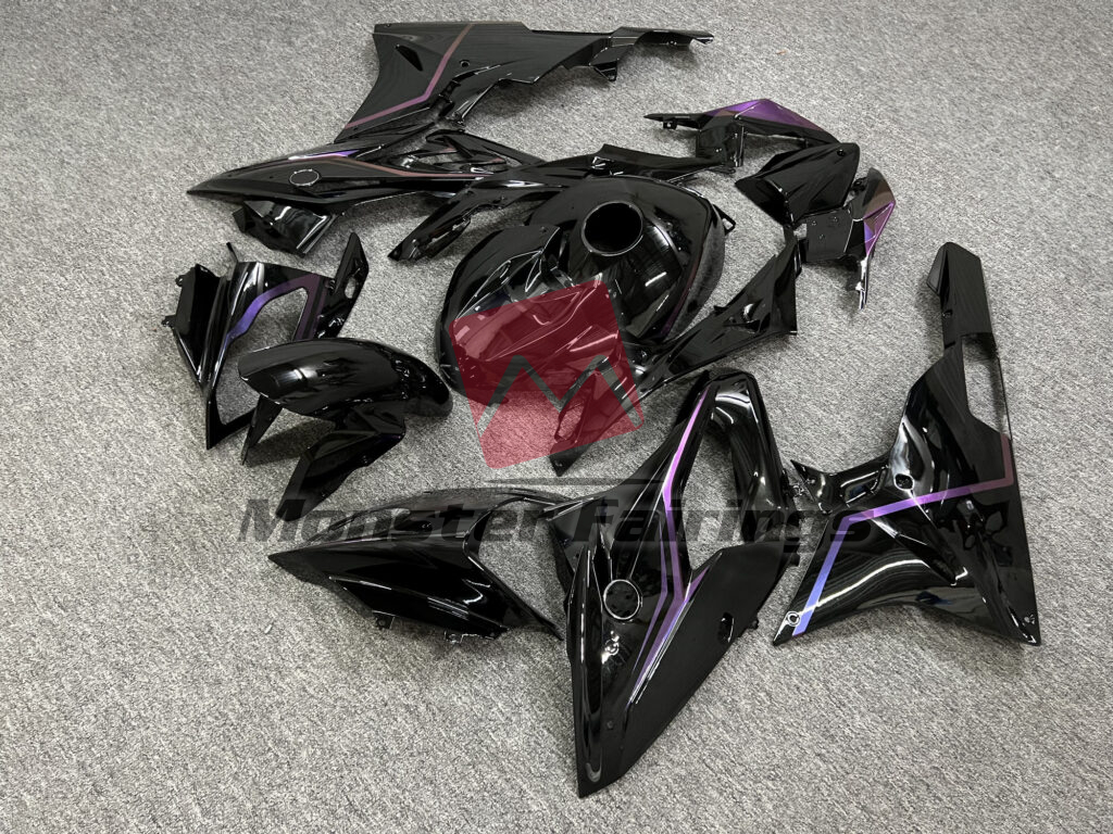 BMW S1000RR custom ABS fairings 2015 - 2016 in Gloss Black With Purple - durable replacement kit, Monster Fairings
