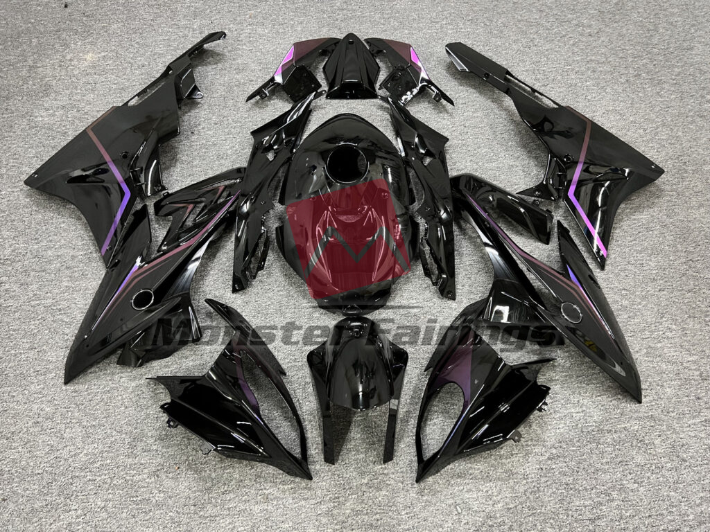 BMW S1000RR 2015 - 2016 Gloss Black With Purple ABS fairings - custom motorcycle bodywork kit by Monster Fairings