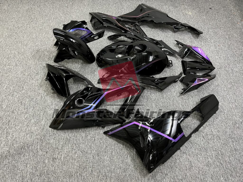 2015 - 2016 BMW S1000RR Gloss Black With Purple fairing set - ABS injection, custom painted by Monster Fairings
