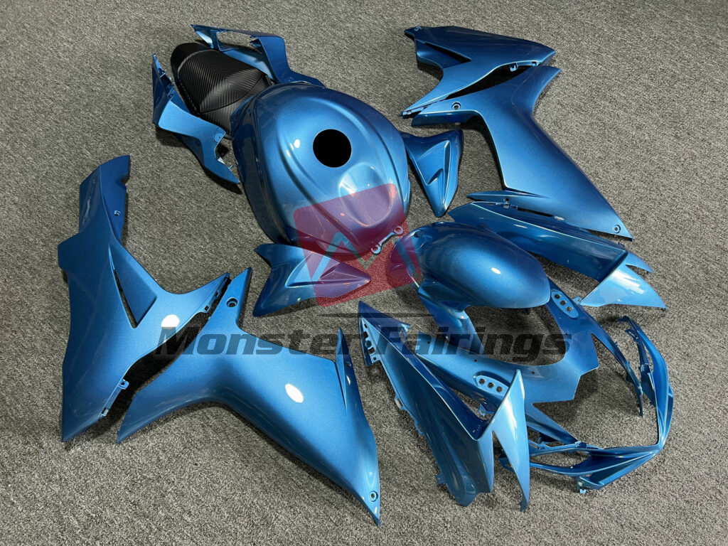 Suzuki GSXR 600 - 750 custom ABS fairings 2011 - 2025 in Gloss Azure Blue - durable replacement kit, Monster Fairings