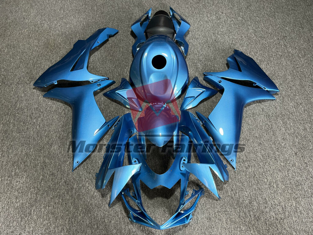 Suzuki GSXR 600 - 750 2011 - 2025 Gloss Azure Blue ABS fairings - custom motorcycle bodywork kit by Monster Fairings