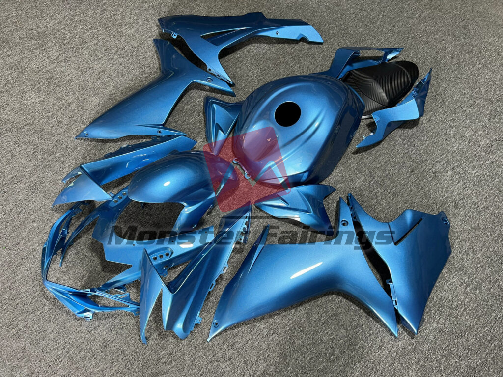 Gloss Azure Blue ABS fairings for Suzuki GSXR 600 - 750 2011 - 2025 - premium OEM fit kit by Monster Fairings