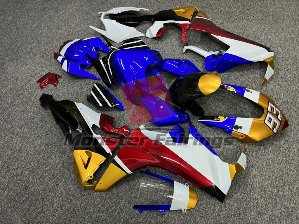 Gloss White, Blue & Black With Gold ABS fairings for Honda CBR1000RR 2017 - 2025 - premium OEM fit kit by Monster Fairings