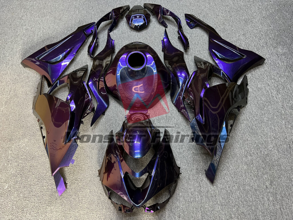 Kawasaki ZX6R 2024 - 2025 Gloss Purple Gradient ABS fairings - custom motorcycle bodywork kit by Monster Fairings
