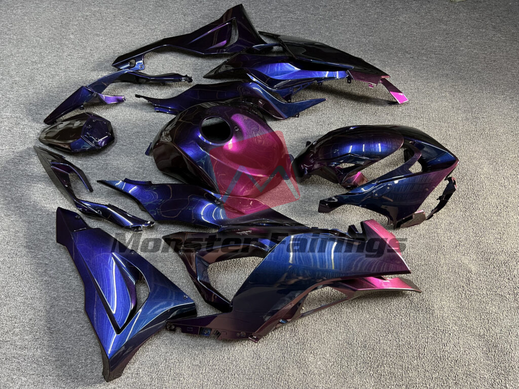 Kawasaki ZX6R custom ABS fairings 2024 - 2025 in Gloss Purple Gradient - durable replacement kit, Monster Fairings