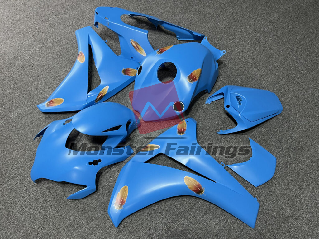 Honda CBR1000RR custom ABS fairings 2008 - 2011 in Gloss Baby Blue With Feathers - durable replacement kit, Monster Fairings